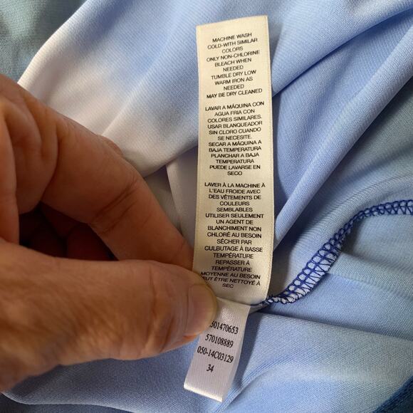 Chico's Washed Stripe Kristi Maxi Dress tie dye look sleeveless elastic waist M - Picture 5 of 6